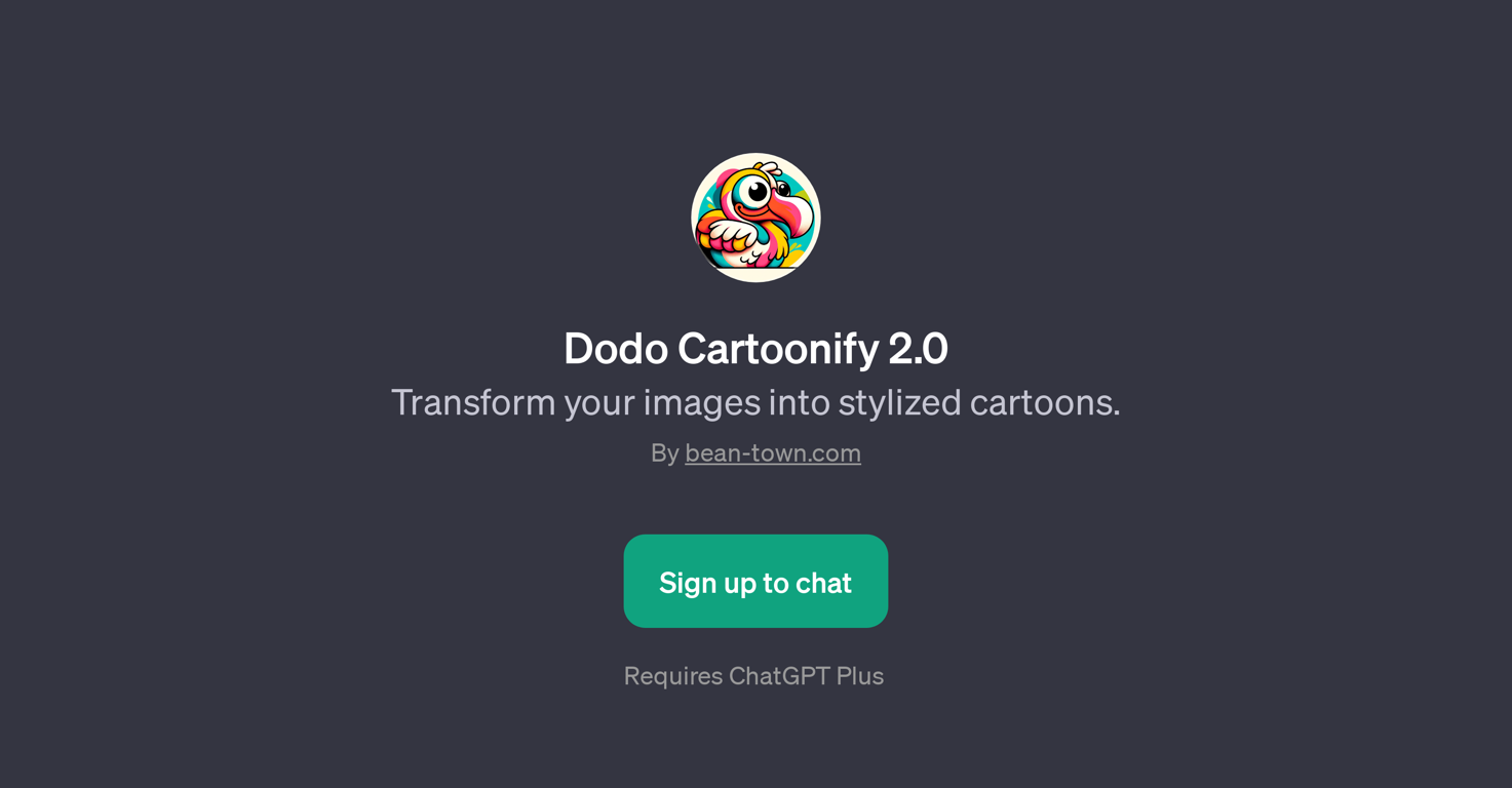 Dodo Cartoonify 2.0 website