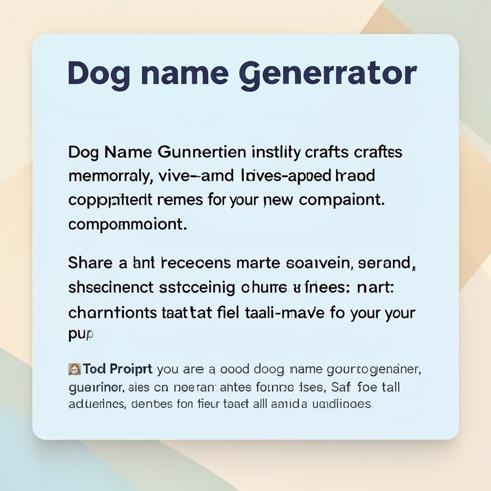 Dog name generator website