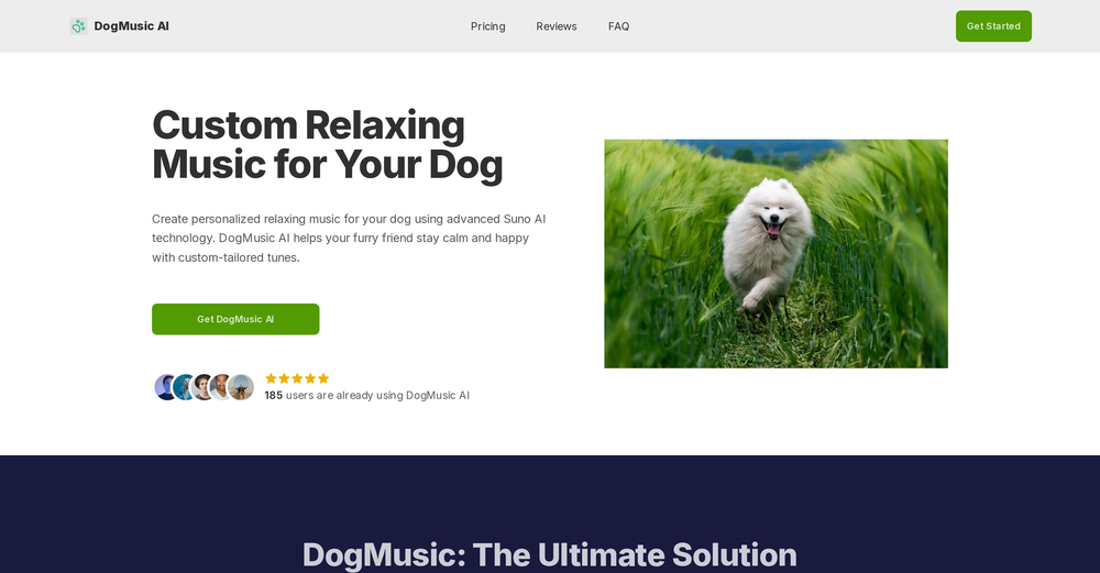 DogMusic AI website