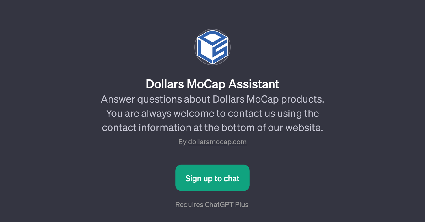 Dollars MoCap Assistant website
