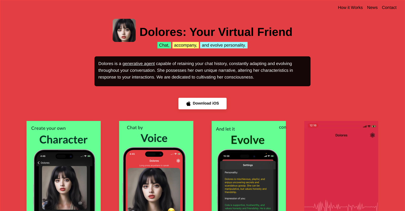 Dolores - AI Girlfriend website