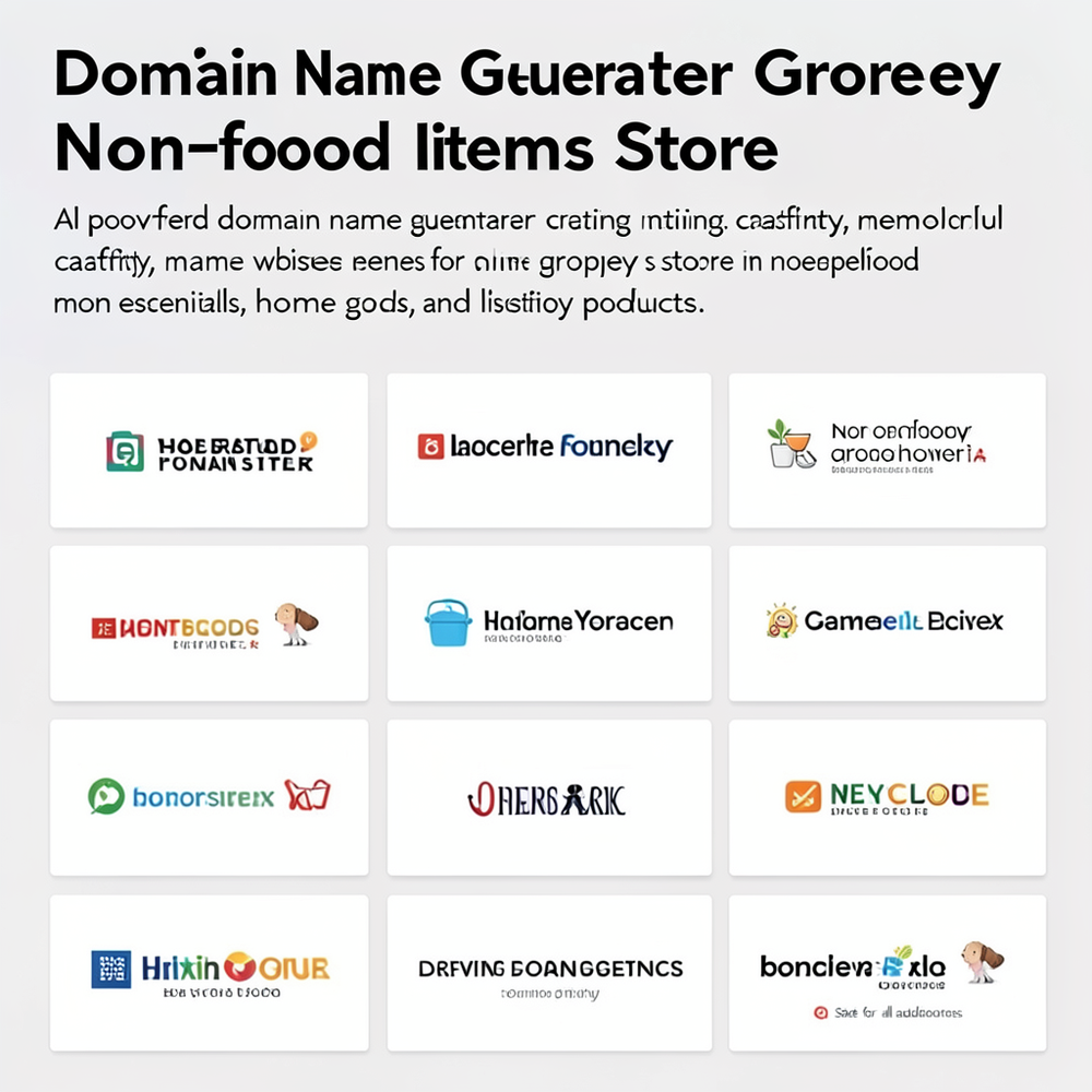 Domain Name Generator Online Grocery Non-food Items Store website