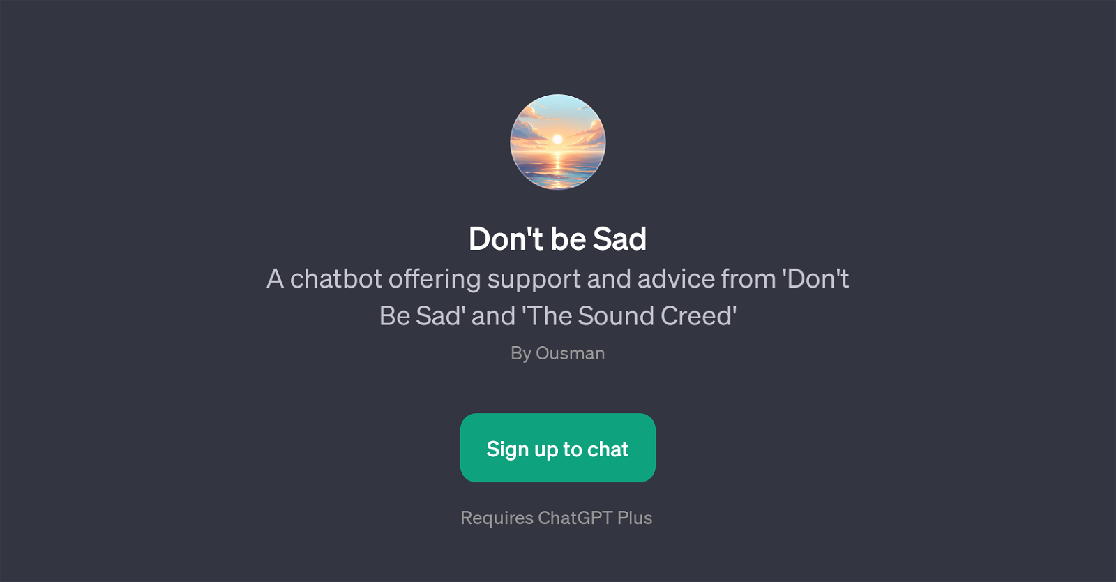 Don't be Sad website