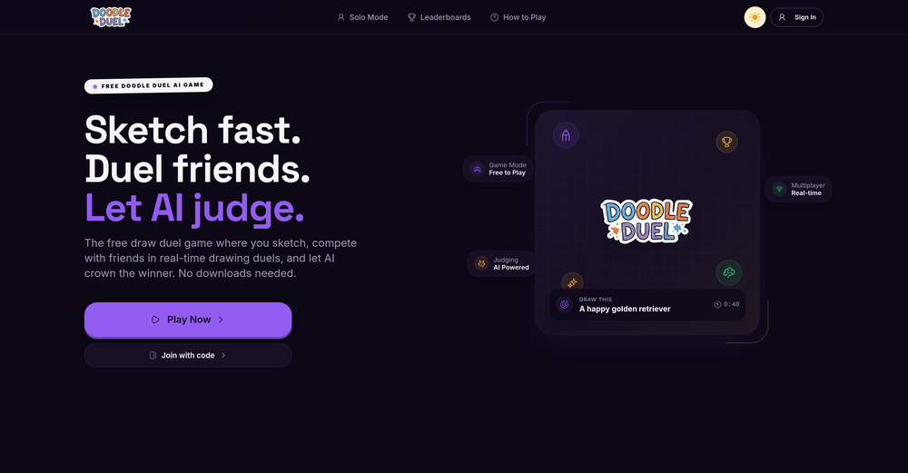 Doodle Duel website