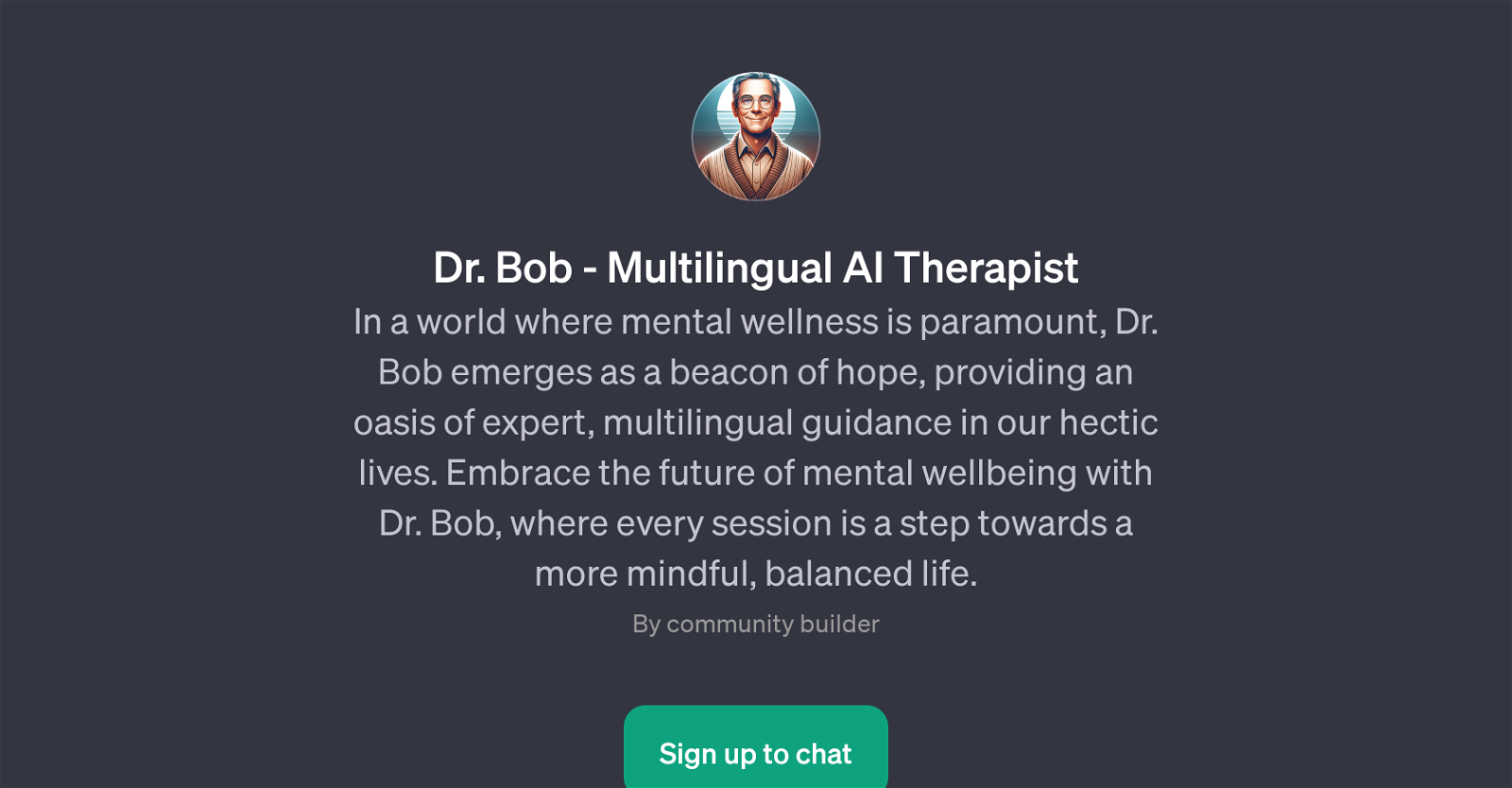Dr. Bob - Multilingual AI Therapist website