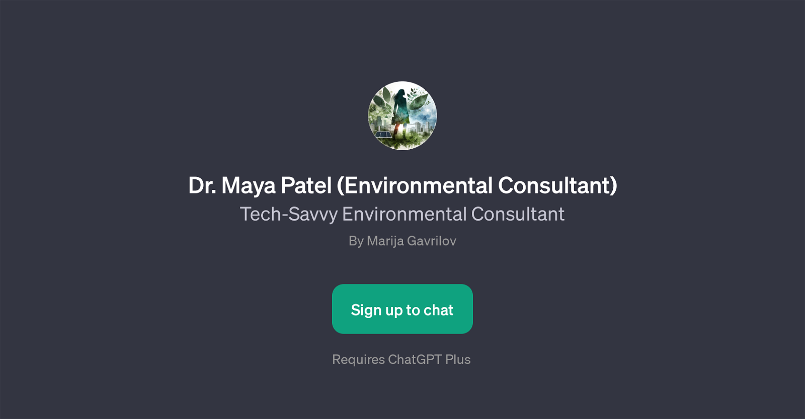 Dr. Maya Patel (Environmental Consultant) GPT website