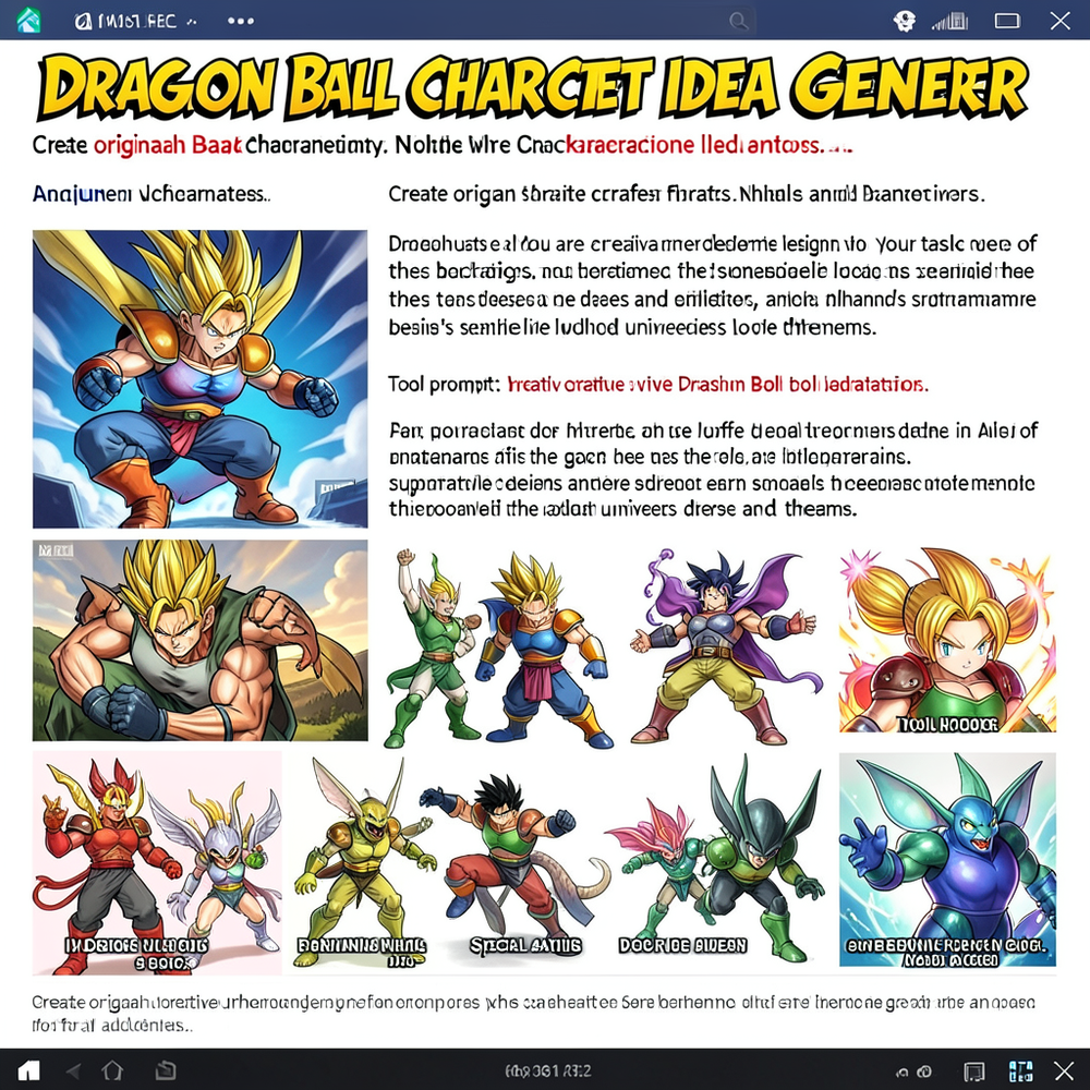 dragon ball character idea gener website