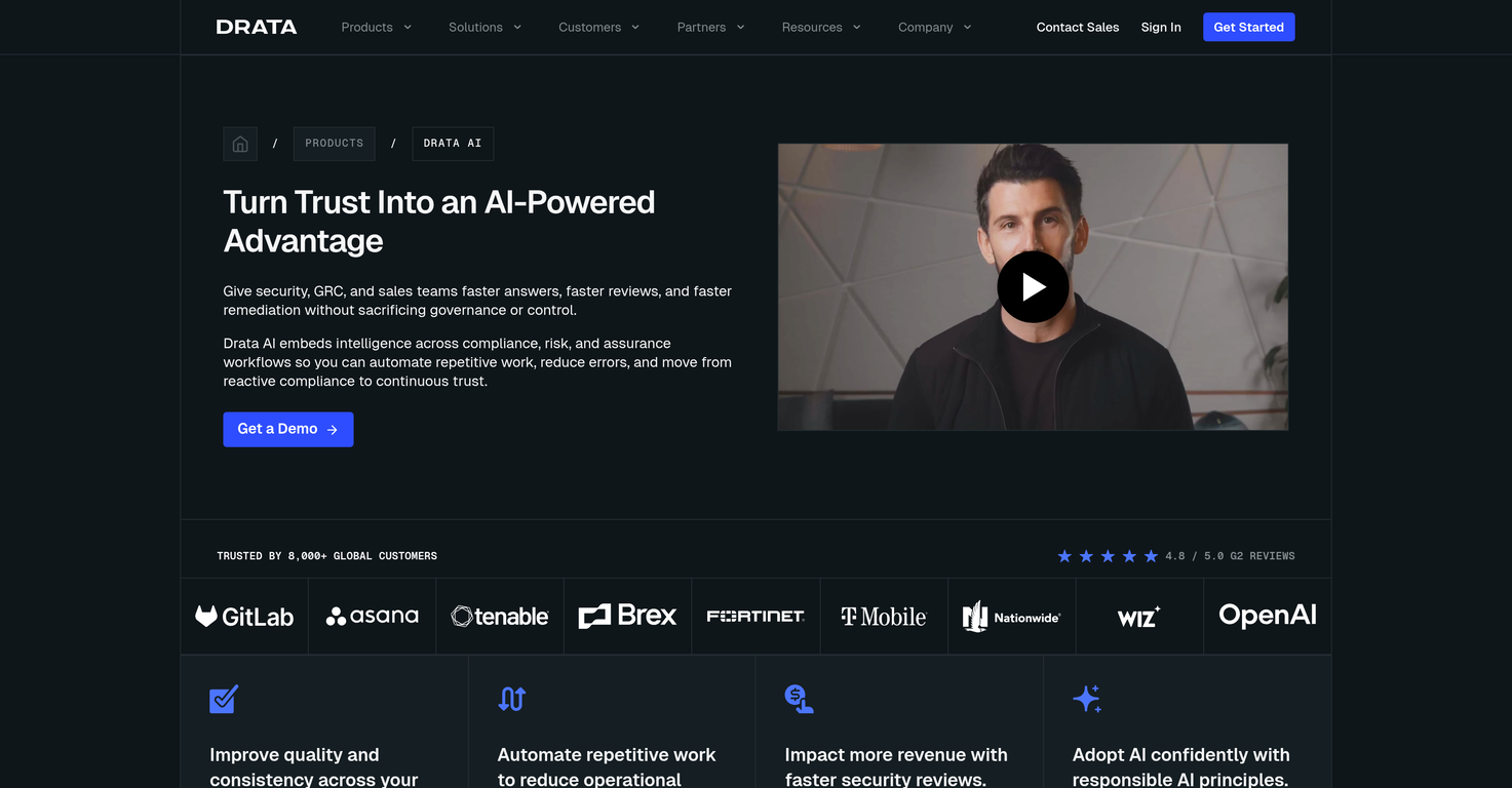 Drata AI website