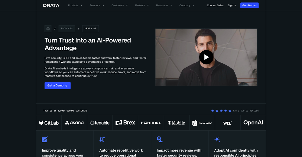 Drata AI website