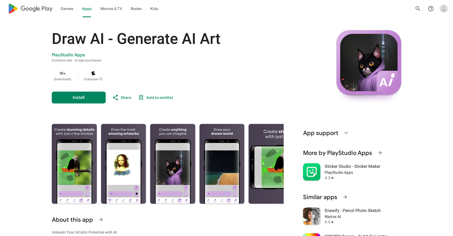 Draw AI - Generate AI Art website