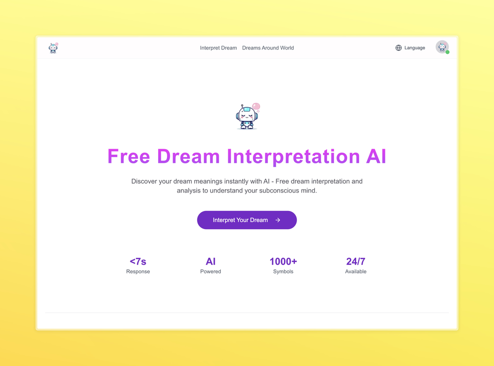 Dream Interpretation AI website