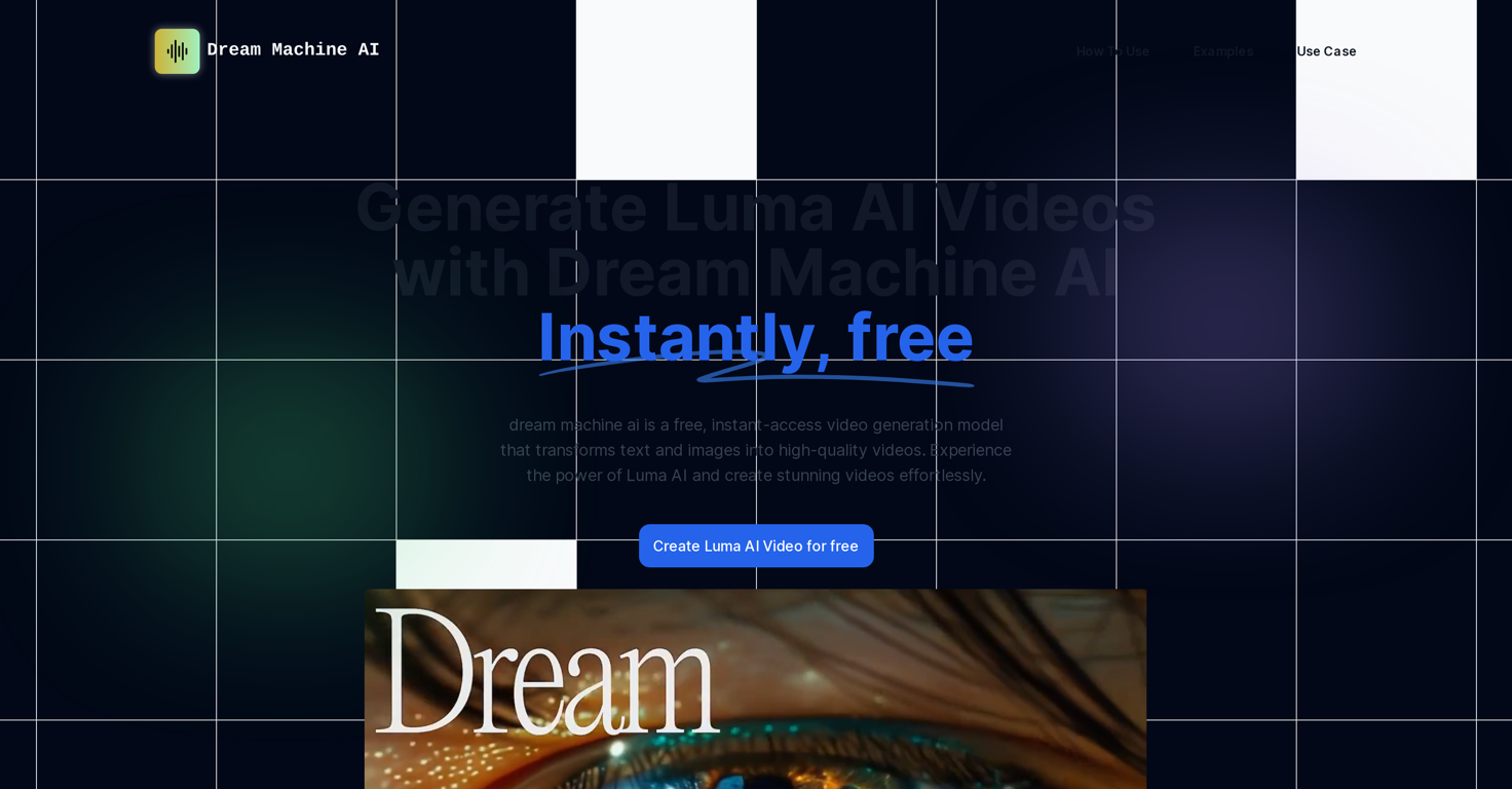 Dream Machine AI website