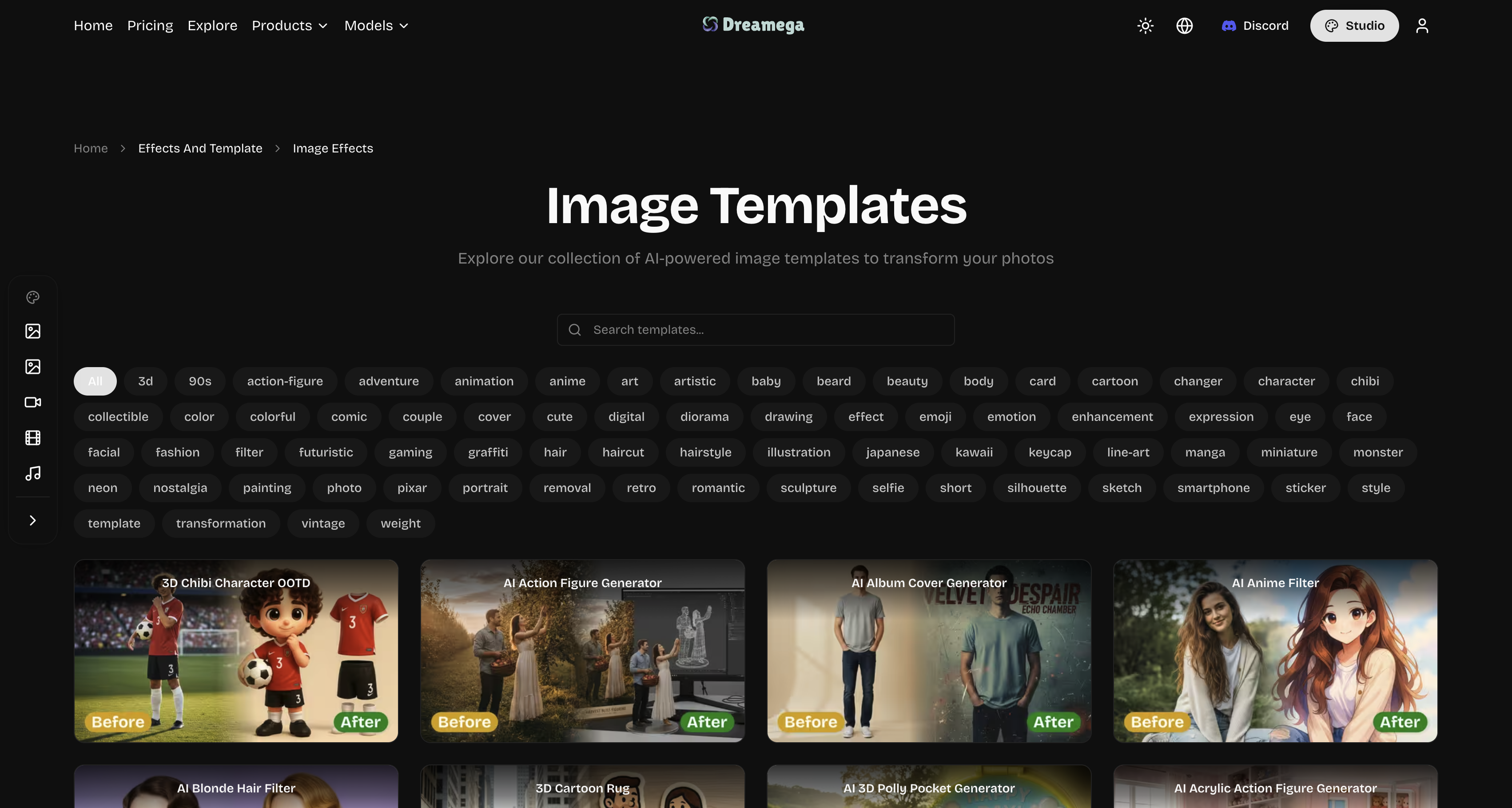 Dreamega AI | Image Effects preview