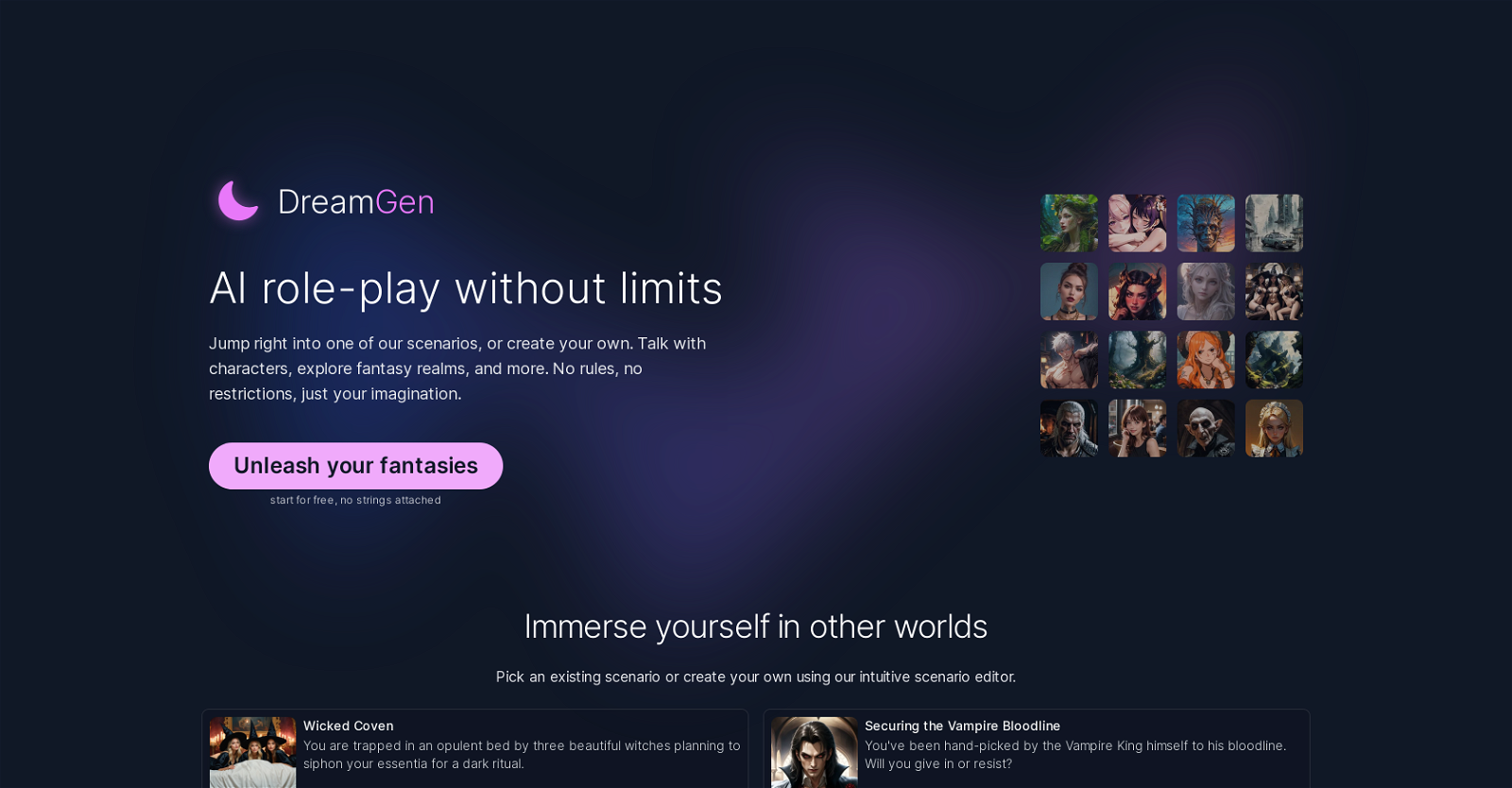 DreamGen Role Play website