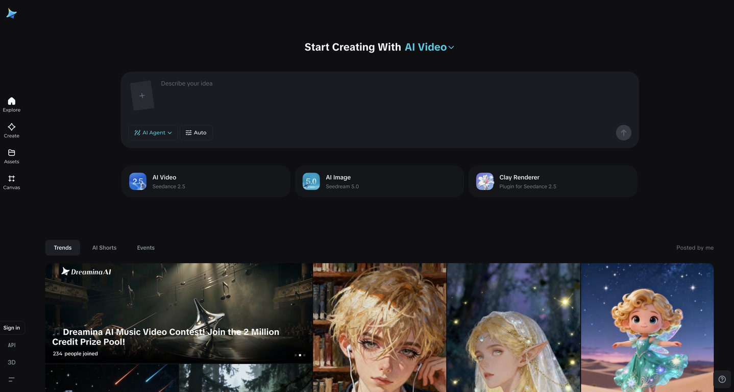 Dreamina website