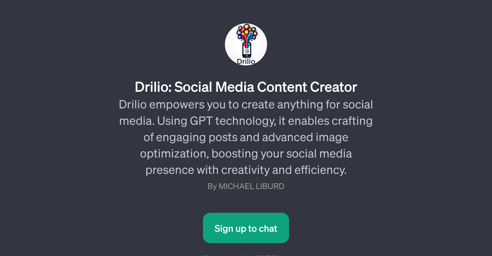 Drilio: Social Media Content Creator website