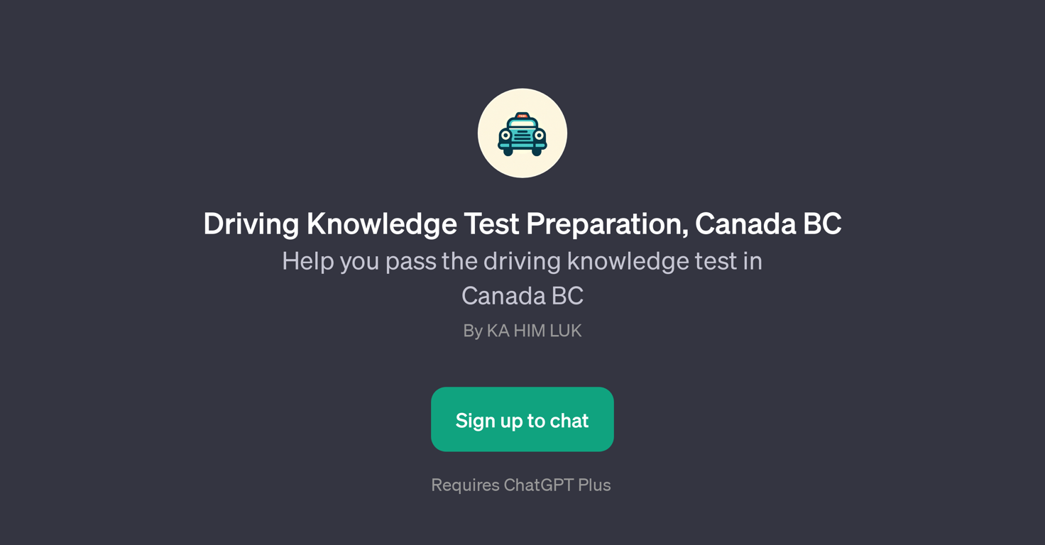 Driving Knowledge Test Preparation, Canada BC website