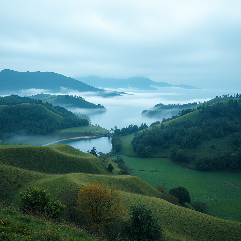 Generate Aerial view Minimalistic Moody landscape photography website