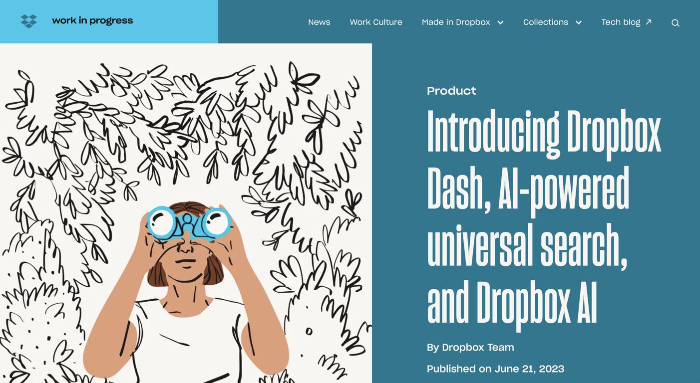Dropbox AI website