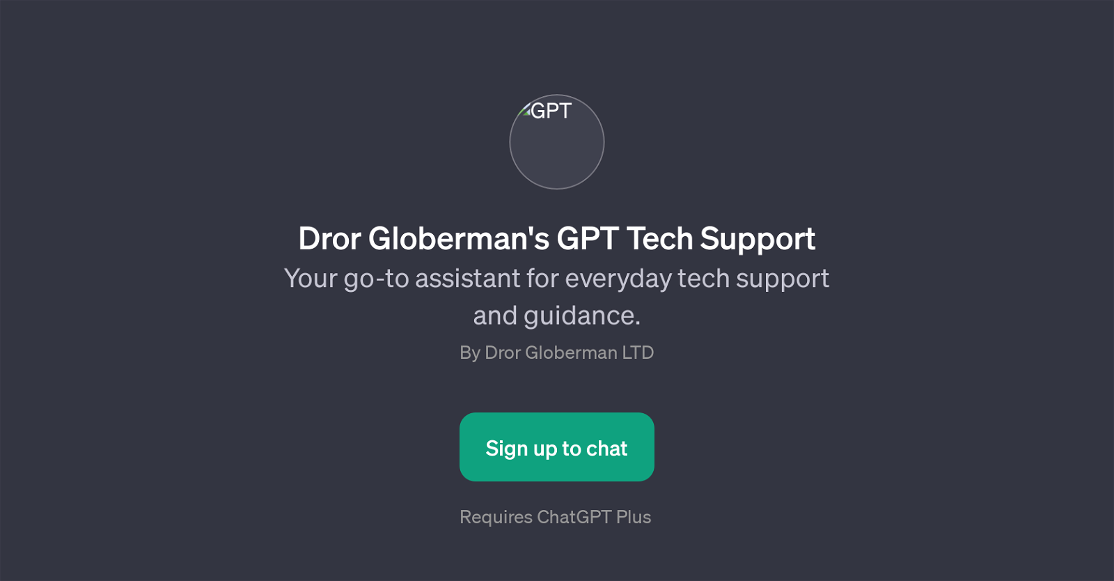 Dror Globerman's GPT Tech Support website