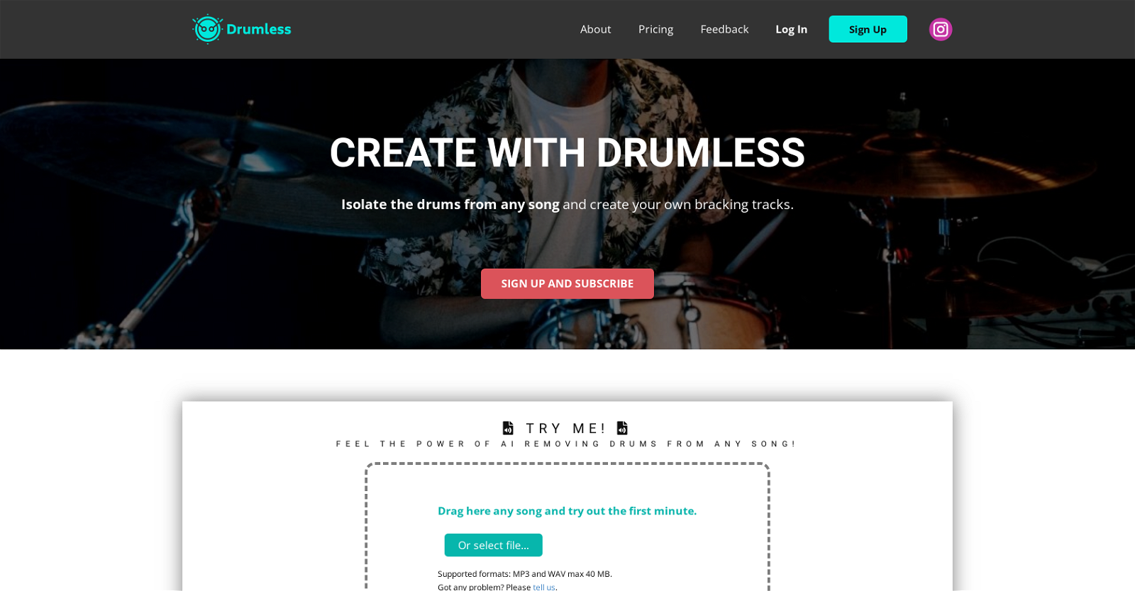 Drumless website