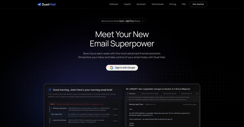 Duet Mail website