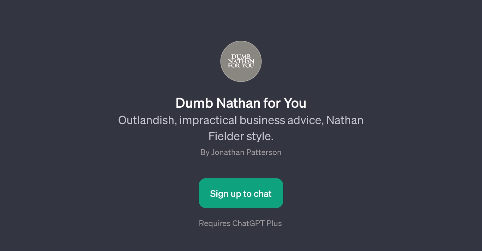 Dumb Nathan for You website