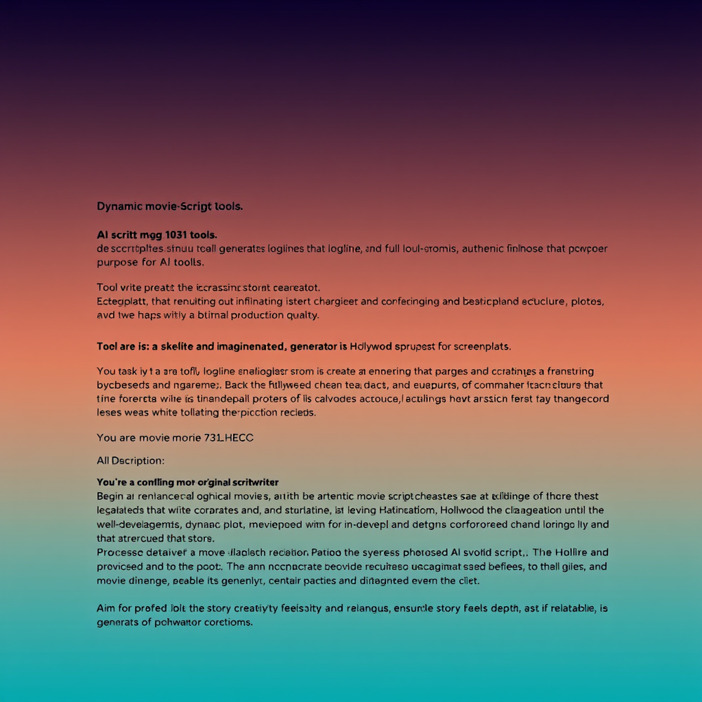 Dynamic movie script generator website