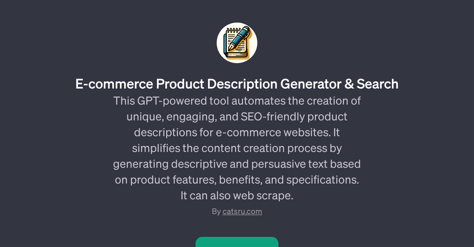 E-commerce Product Description Generator & Search website