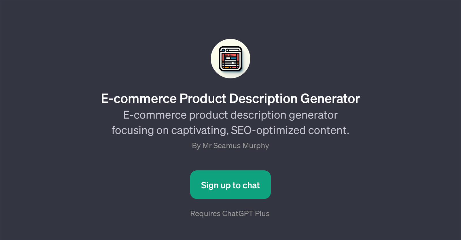 E-commerce Product Description Generator website