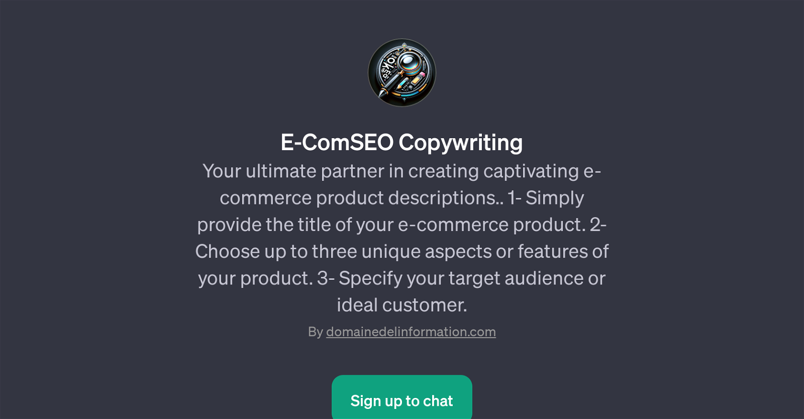 E-ComSEO Copywriting GPT website