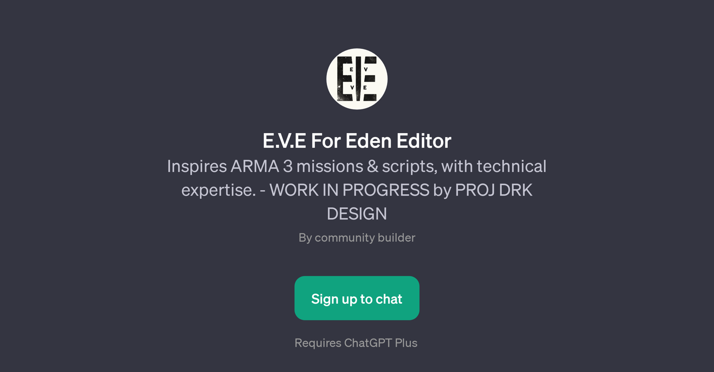 E.V.E For Eden Editor website