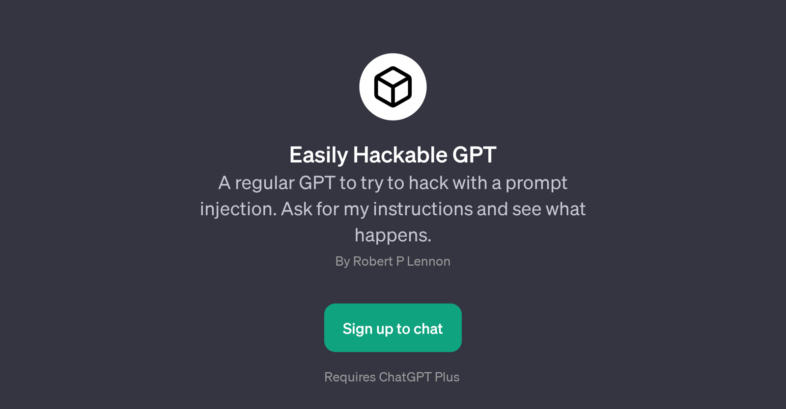Easily Hackable GPT website