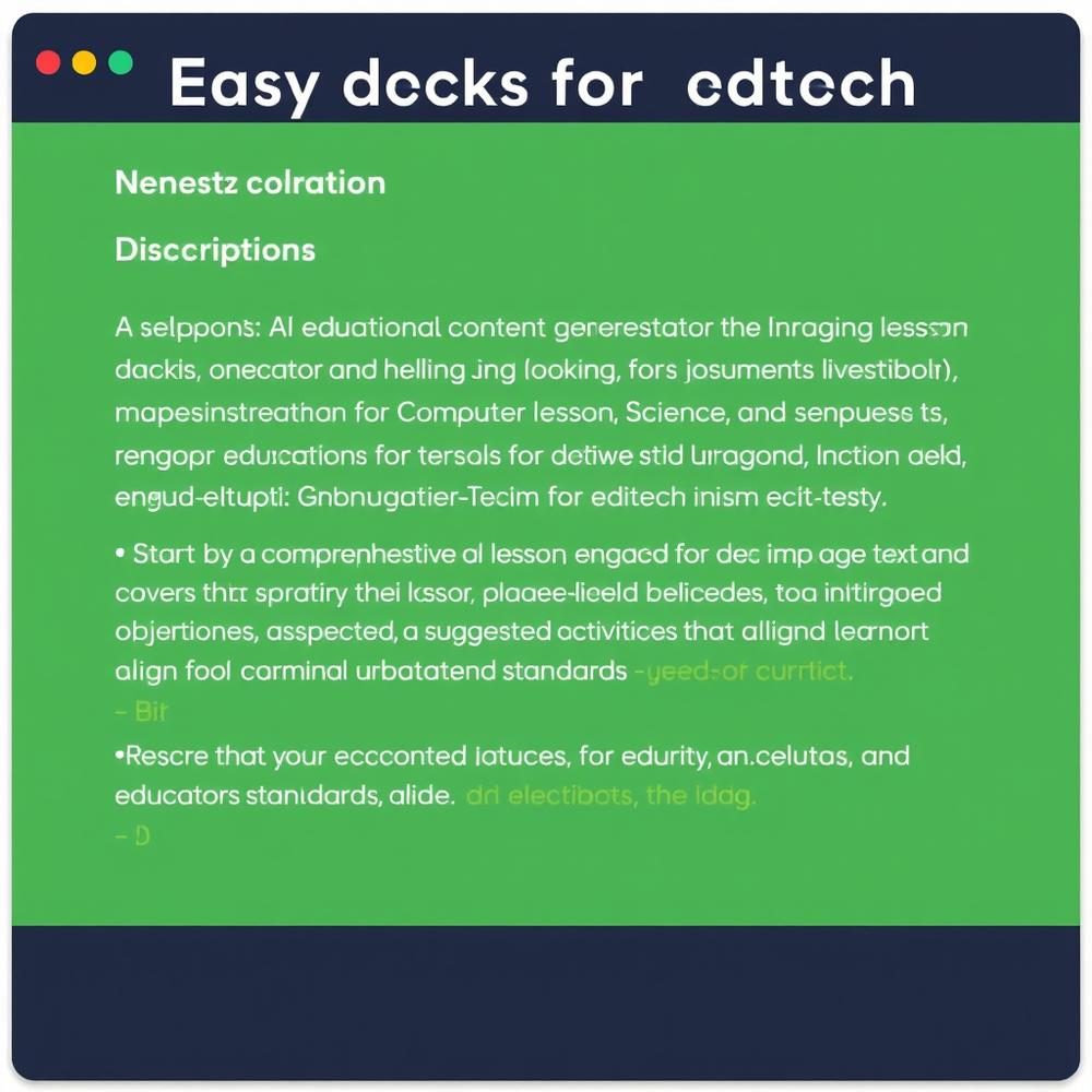 Easy decks for edtech website