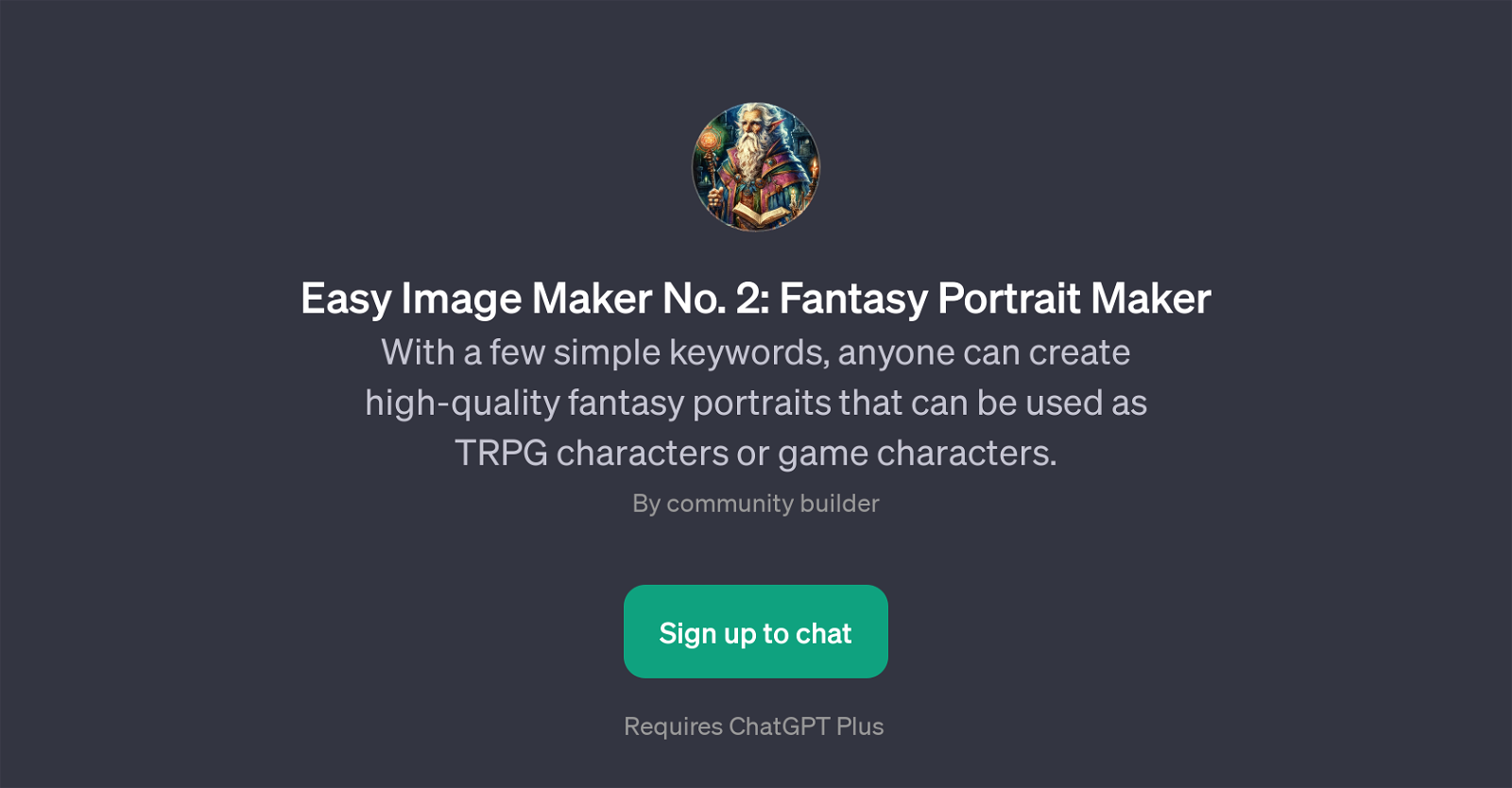 Easy Image Maker No. 2: Fantasy Portrait Maker website