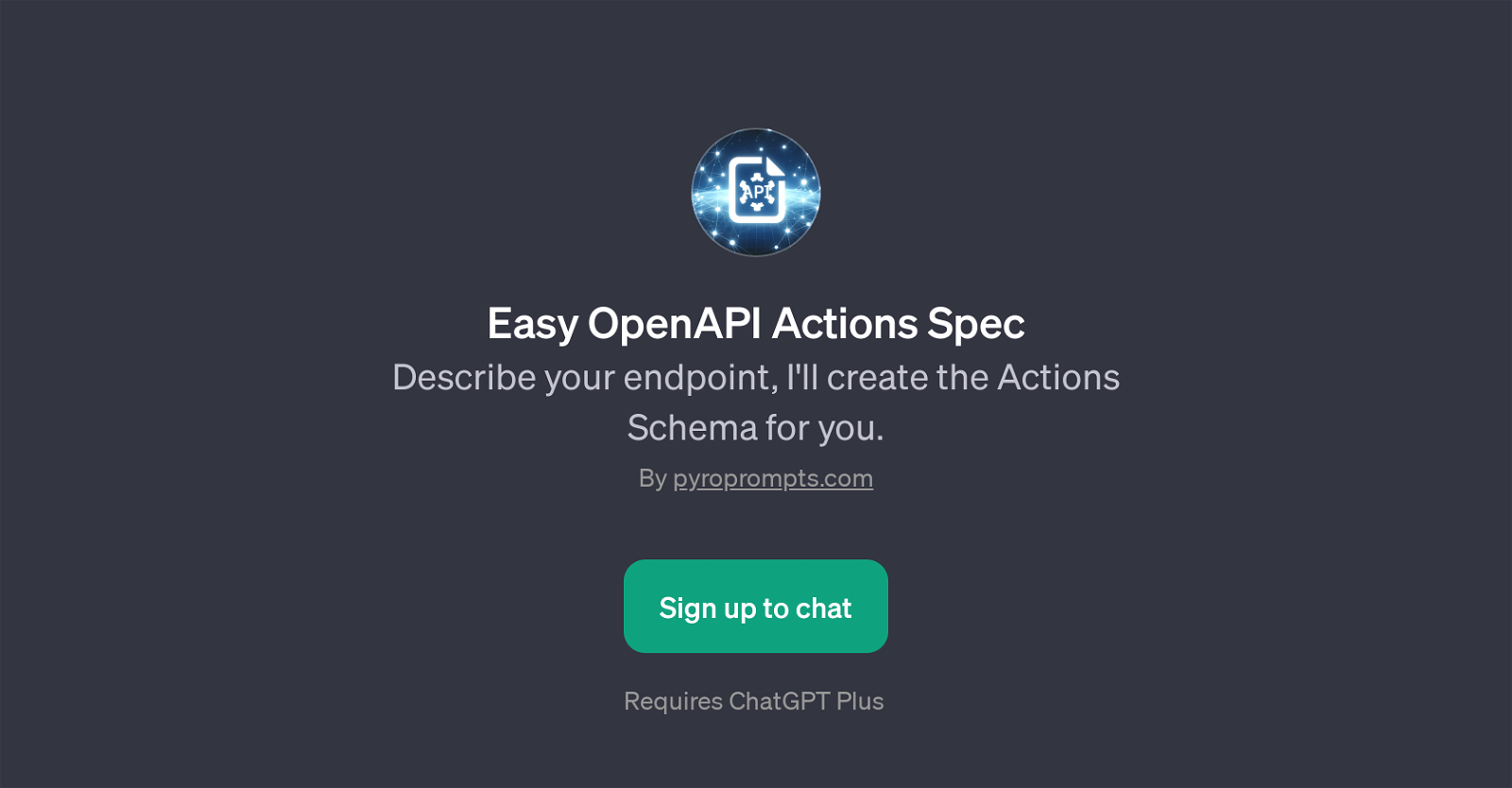 Easy OpenAPI Actions Spec website
