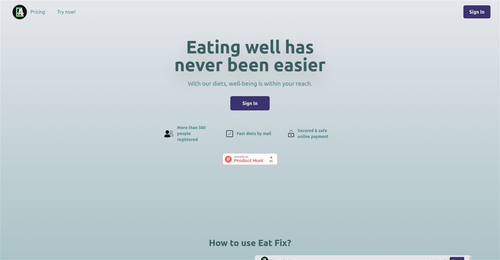 Eat Fix website