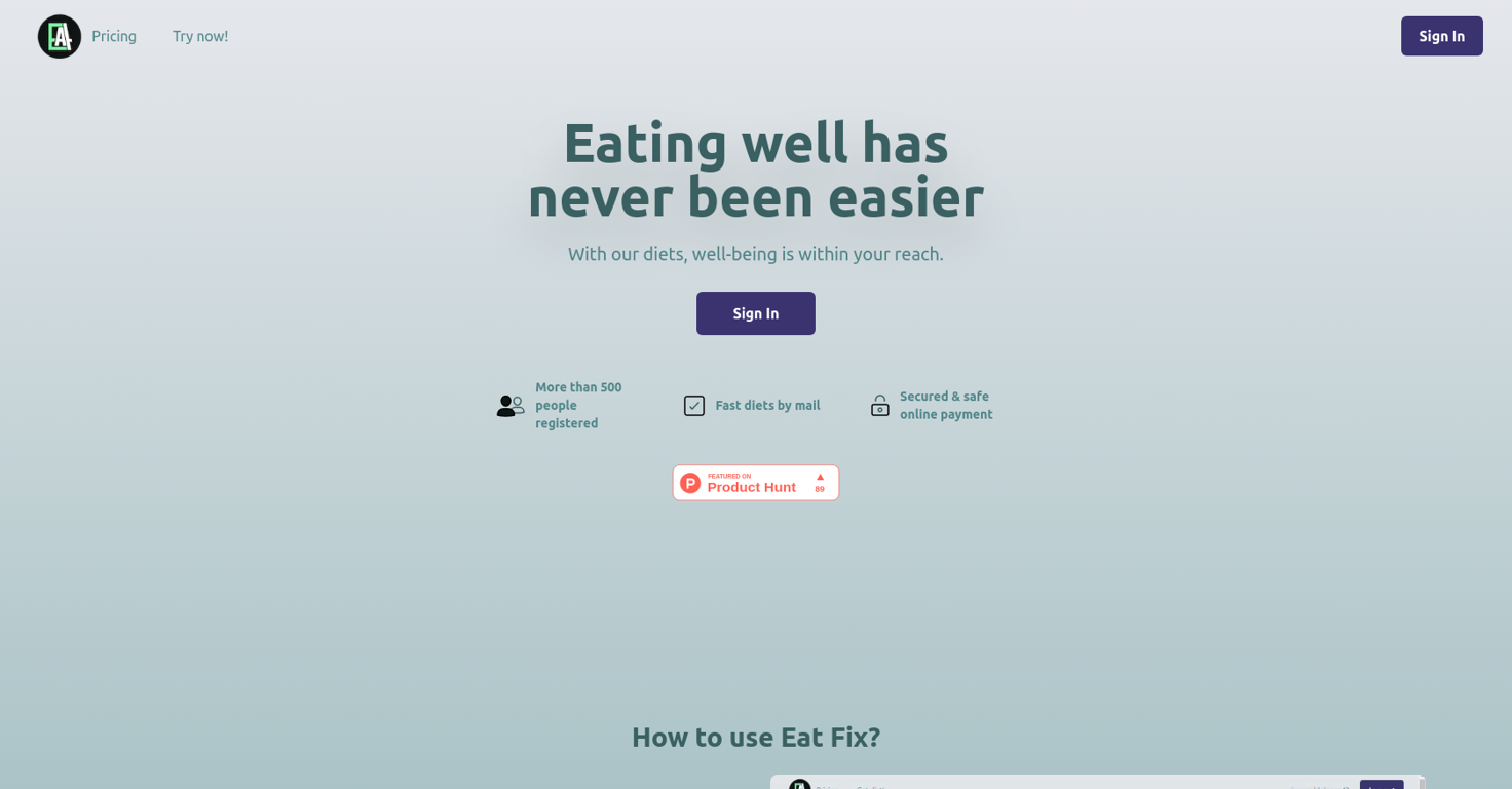 Eat Fix website
