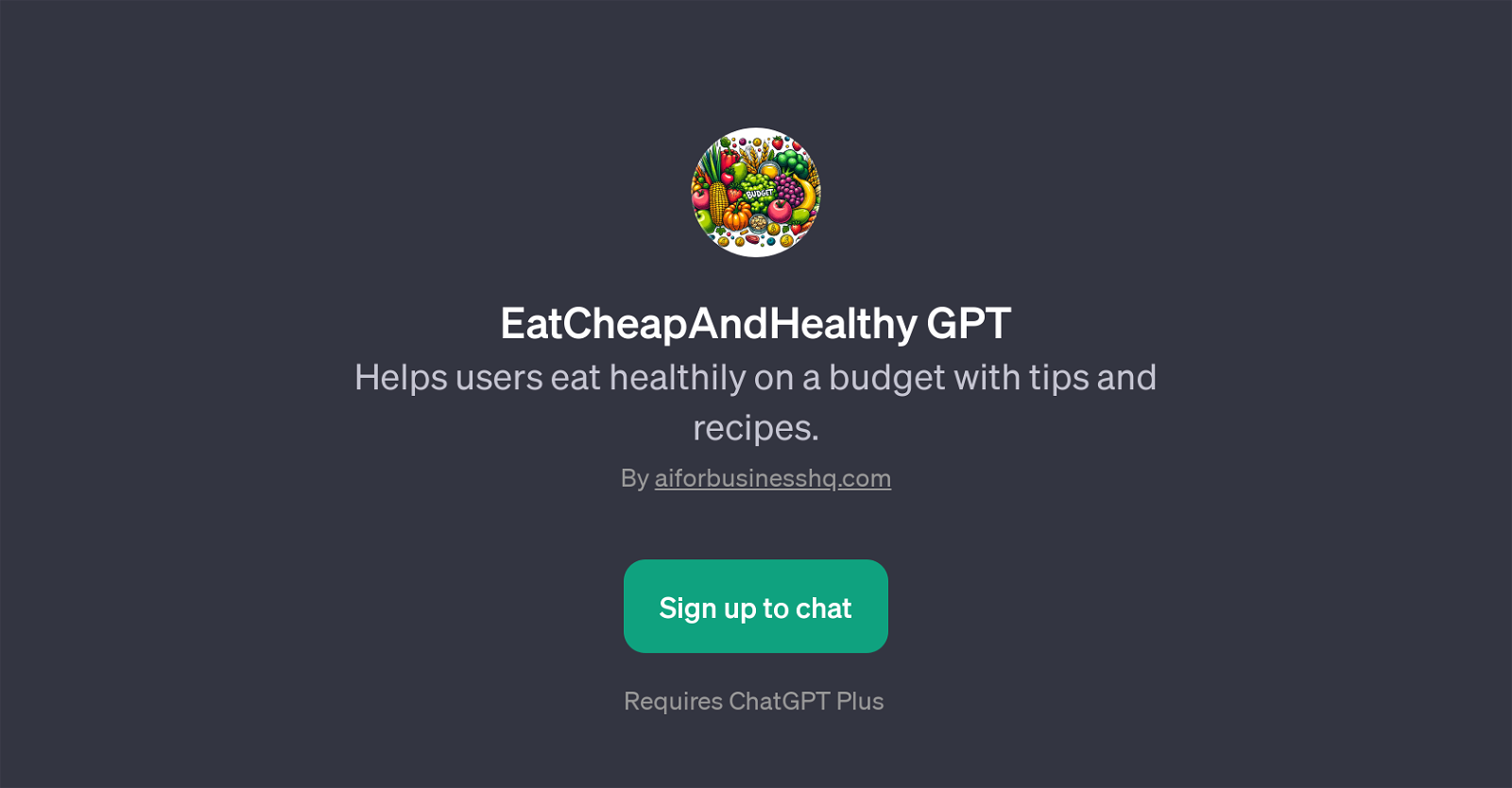 EatCheapAndHealthy GPT website