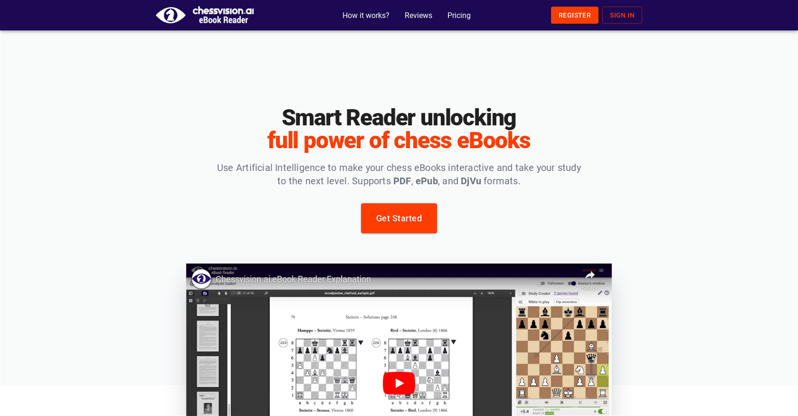 I made eBook Reader that uses AI to make chess books interactive
