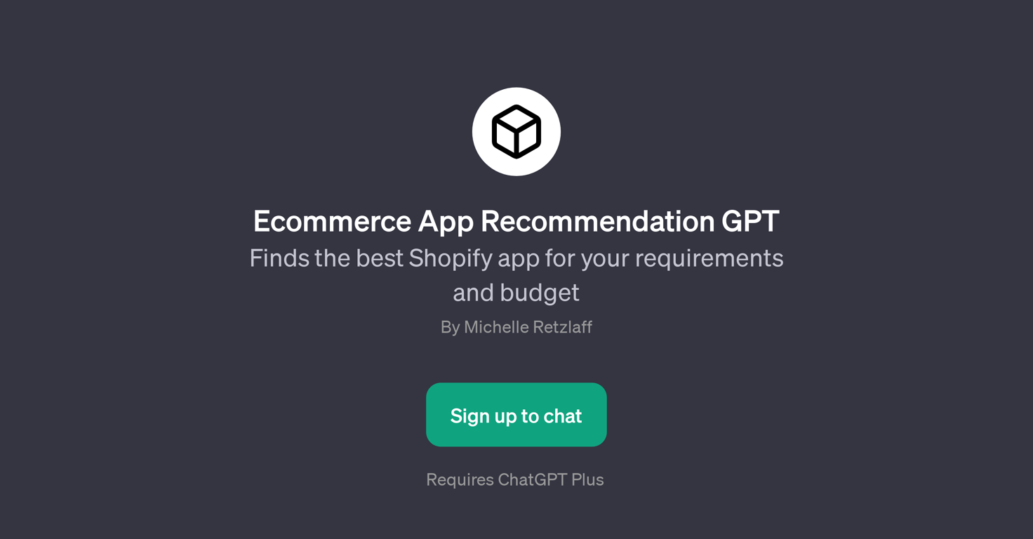 Ecommerce App Recommendation GPT website