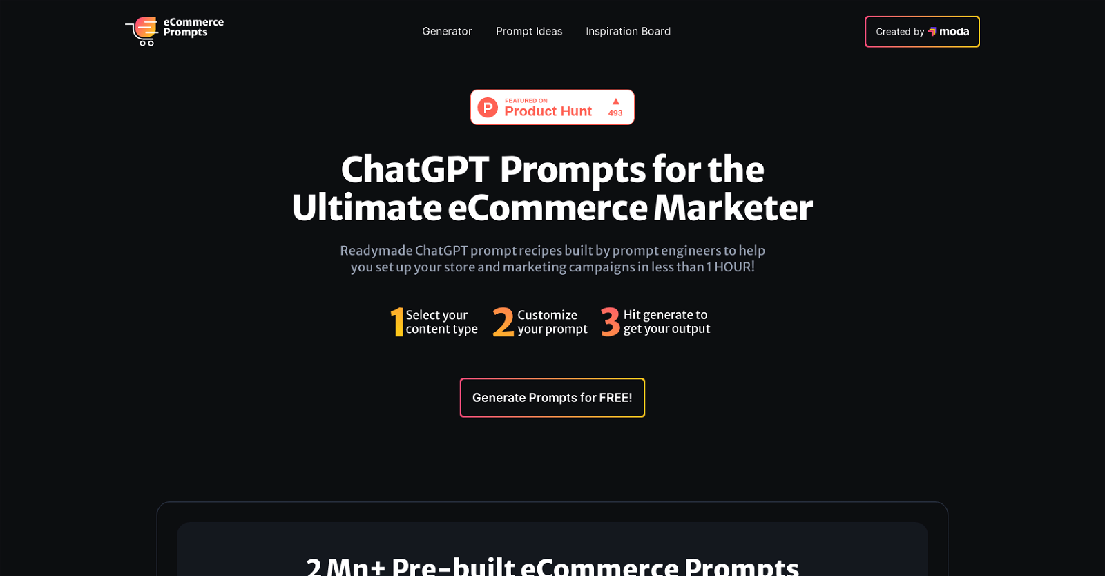 eCommerce ChatGPT Prompts website