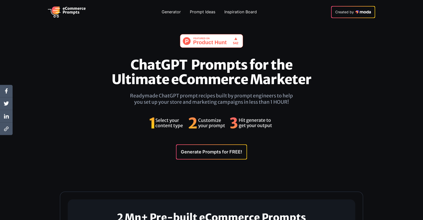 eCommerce ChatGPT Prompts website