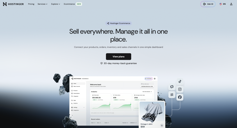Ecommerce | Hostinger website