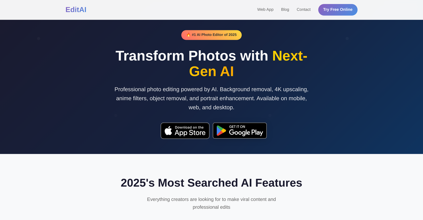 EditAI - AI Photo Editor website
