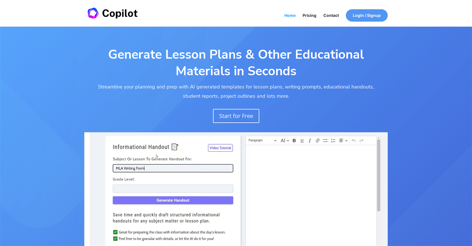 Education CoPilot website