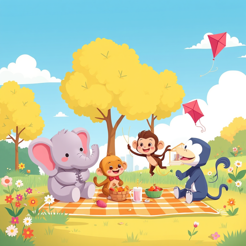 clean and minimalist children flat  Cartoon Art Style website