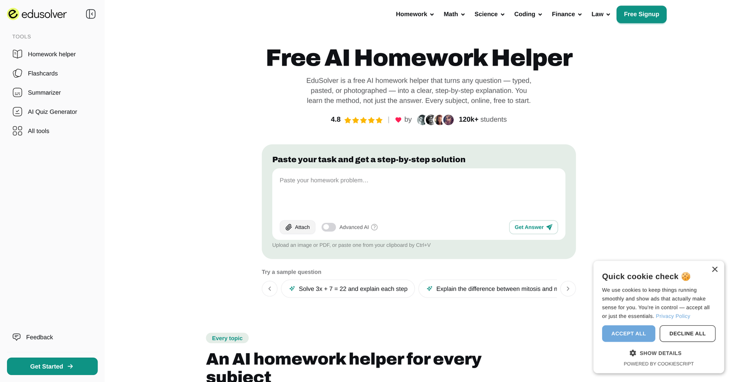 EduSolver website