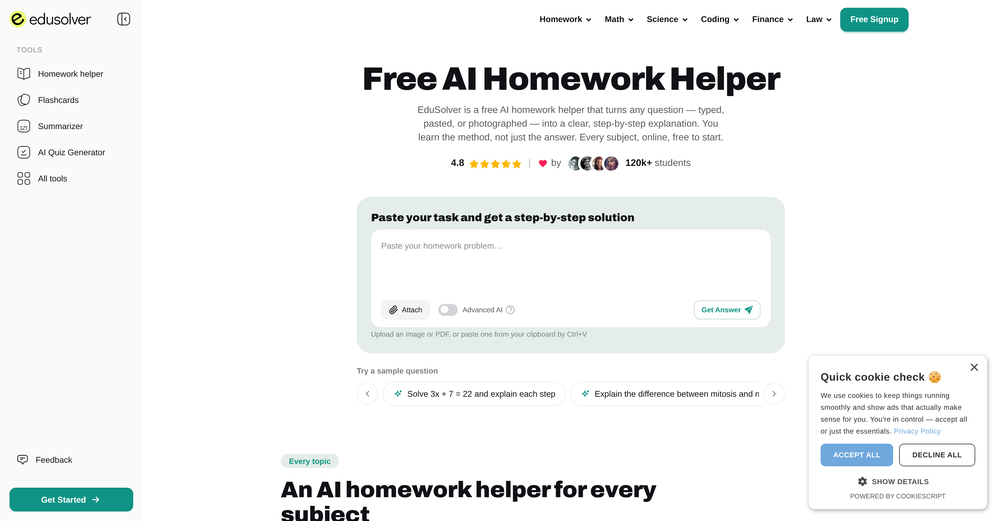 EduSolver website