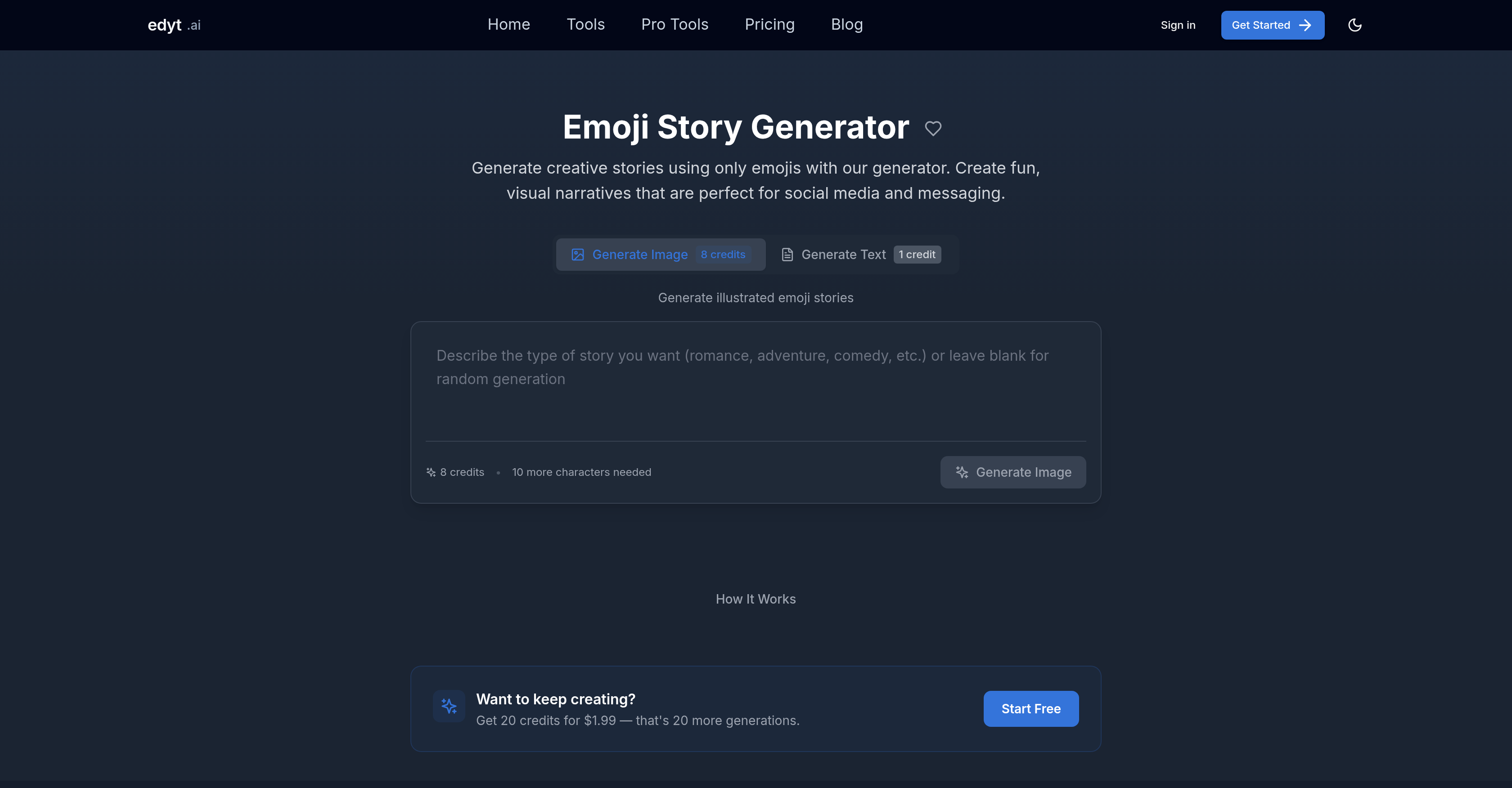 Edyt.ai Emoji Story Generator screenshot 1 Edyt.ai Emoji Story Generator screenshot 1